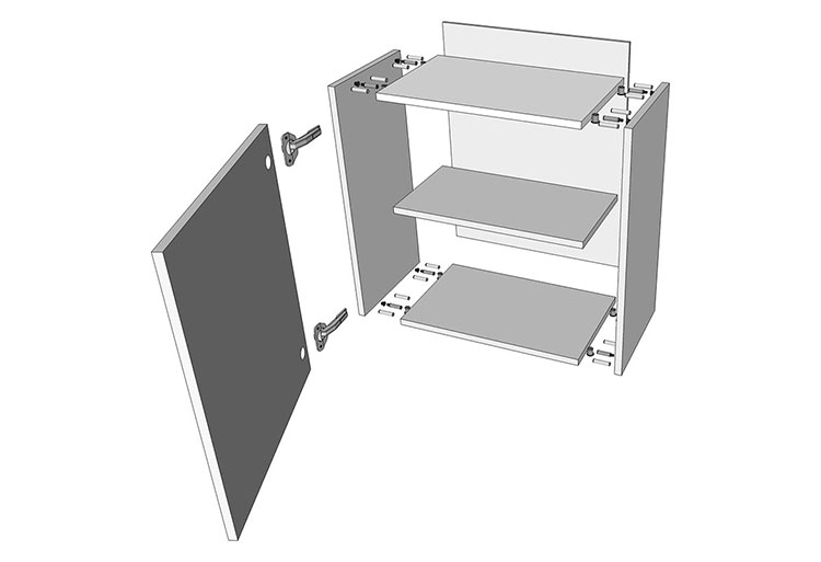 Flatpack wall unite